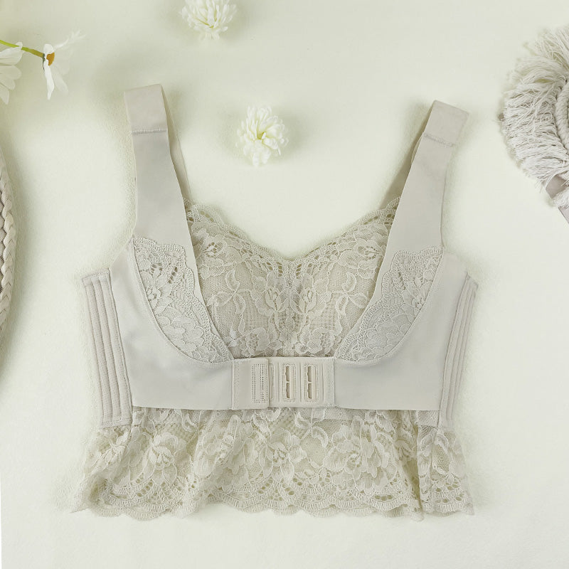 Beautiful back vest type bra maintenance type adjustment underwear women's front buckle centralized gathering upper collection pair outside the breast