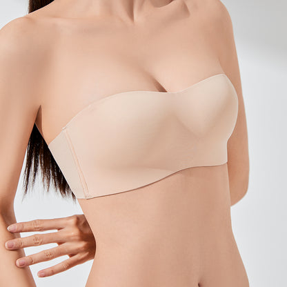 Essential anti-skid strapless underwear for spring and summer, women's small breasts gathered together without marks, invisible wrap bra, thin bra