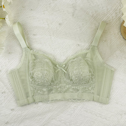 French Rabbit Ear Underwear for Women with Large Chest and Small Chest Gathered in a Thin Style and Collar Bra