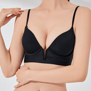 The same brand with a large backless sexy deep V-shaped small ribbon back style bra with no marks, breathability, small and slimming underwear