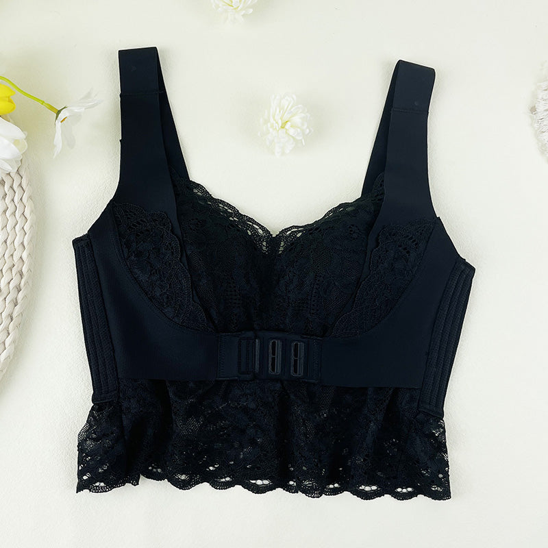 Beautiful back vest type bra maintenance type adjustment underwear women's front buckle centralized gathering upper collection pair outside the breast
