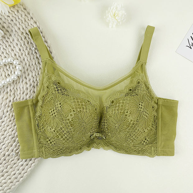 Summer small chest special lace gathering adjustment bra beauty salon underwear female anti-exposure sexy lace bra