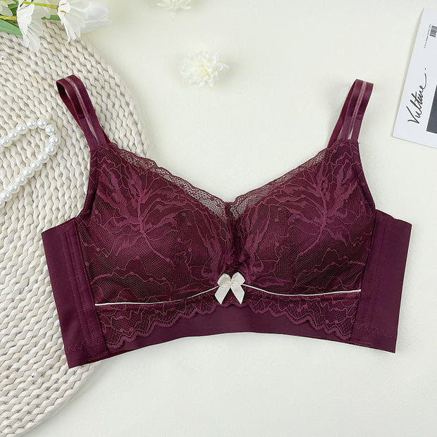 Autumn and winter fat sister large size bra gather pair breast big chest show small no sponge large cup underwear thin gathered breathable bra