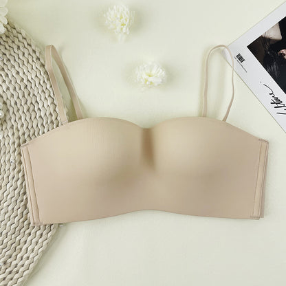 Essential anti-skid strapless underwear for spring and summer, women's small breasts gathered together without marks, invisible wrap bra, thin bra