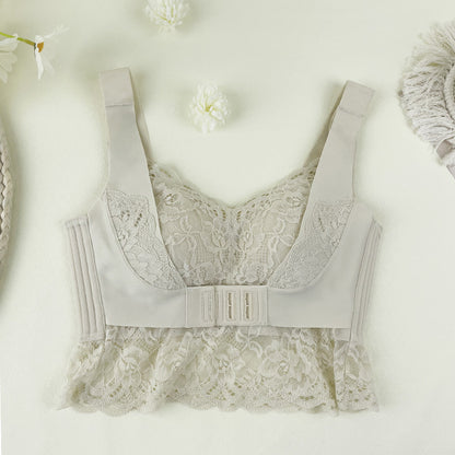 Beautiful back vest type bra maintenance type adjustment underwear women's front buckle centralized gathering upper collection pair outside the breast