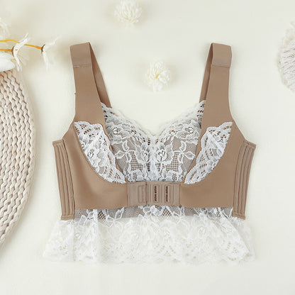 Beautiful back vest type bra maintenance type adjustment underwear women's front buckle centralized gathering upper collection pair outside the breast