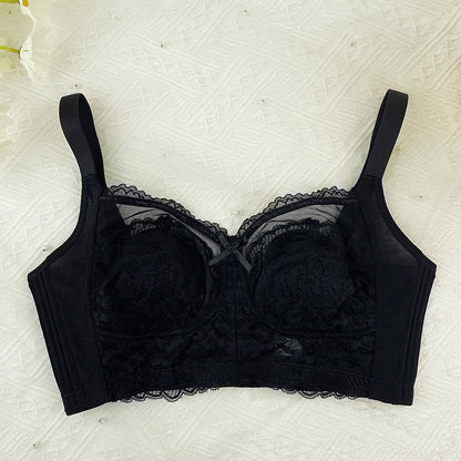 French Rabbit Ear Underwear for Women with Large Chest and Small Chest Gathered in a Thin Style and Collar Bra