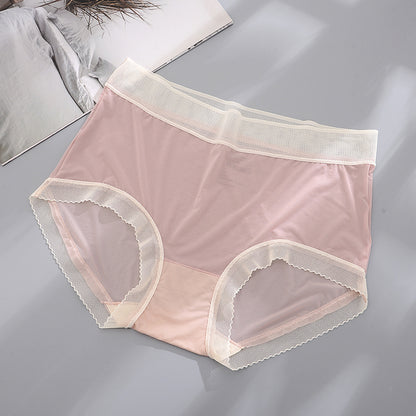 夏のレースの卸売、薄い、通気性、速乾性、シームレスな女性の下着、絹、純綿の底の三角形